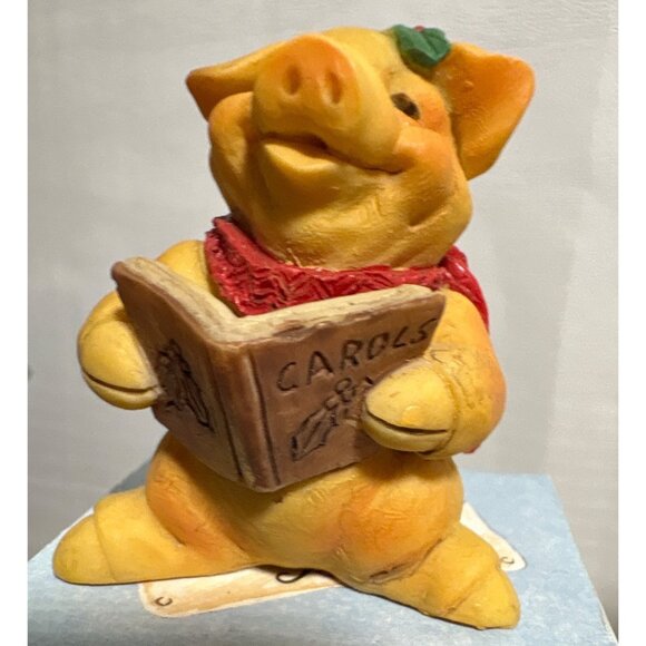 Ganz Pigsville Pig Figurines Set Of 2 Carols & Joy Collectible Pigs Christmas - Picture 3 of 8